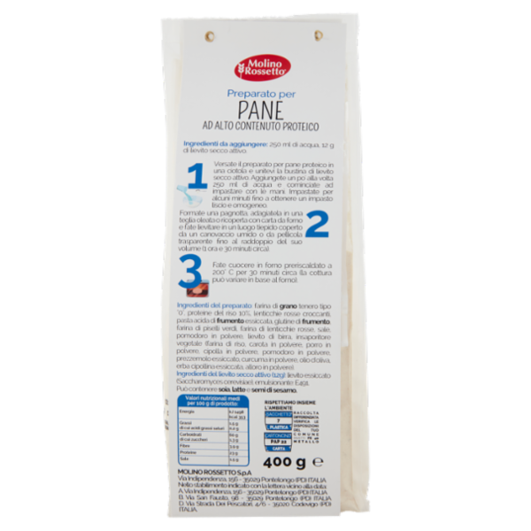 Molino Rossetto Pro+ Pane + Proteine 400 g