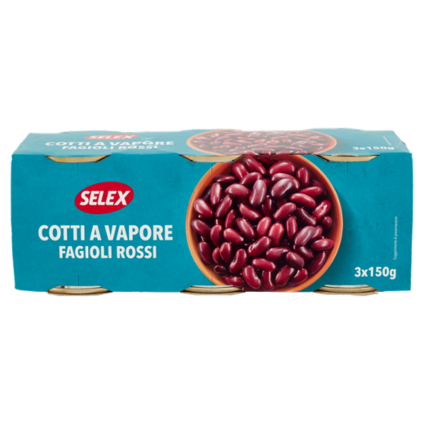 Selex Fagioli Rossi Cotti a Vapore 3x150 g