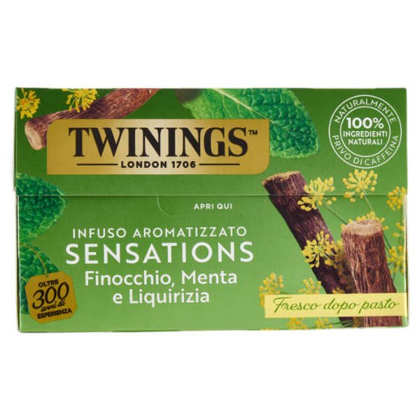 Twinings Infuso Aromatizzato Finocchio, Menta e Liquirizia 20 x 2 g