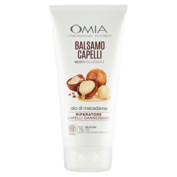 Omia Laboratori Ecobio Balsamo Capelli ecobiologico olio di macadamia Riparatore 180 ml