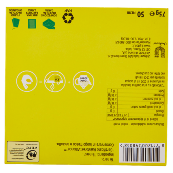 Lipton Yellow Label Classico 50 Filtri 75 g