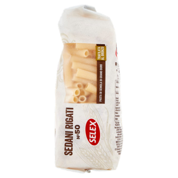 Selex Pasta di Semola Trafilata al Bronzo Sedani Rigati 500 g