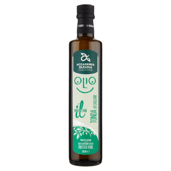 Accademia Olearia il Monocultivar Tonda di Cagliari Olio Extravergine di Oliva Fruttato Verde 500 ML