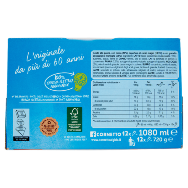 Cornetto Algida Classico 12 x 60 g