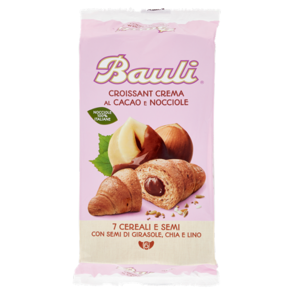Bauli Croissant Crema al Cacao e Nocciole 7 Cereali e Semi 6 x 45 g