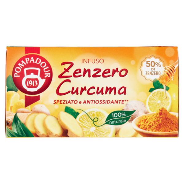 Pompadour Infuso Zenzero Curcuma bustine 20 x 1,8 g