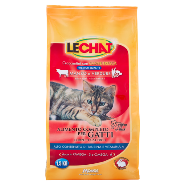 LeChat Croccantini con Carne Fresca Manzo e Verdure 1,5 kg