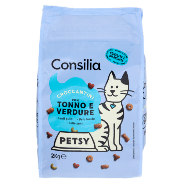 Consilia Petsy Gatto Croccantini con Tonno e Verdure 2 kg