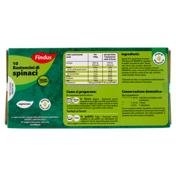 Findus Green Cuisine 10 Bastoncini di Spinaci 284 g