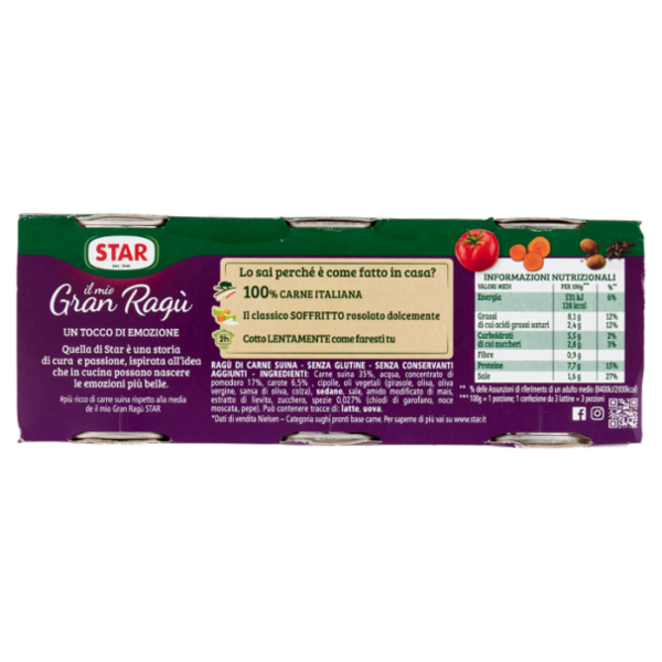 Star il mio Gran Ragù Extra Gusto 3 x 100 g