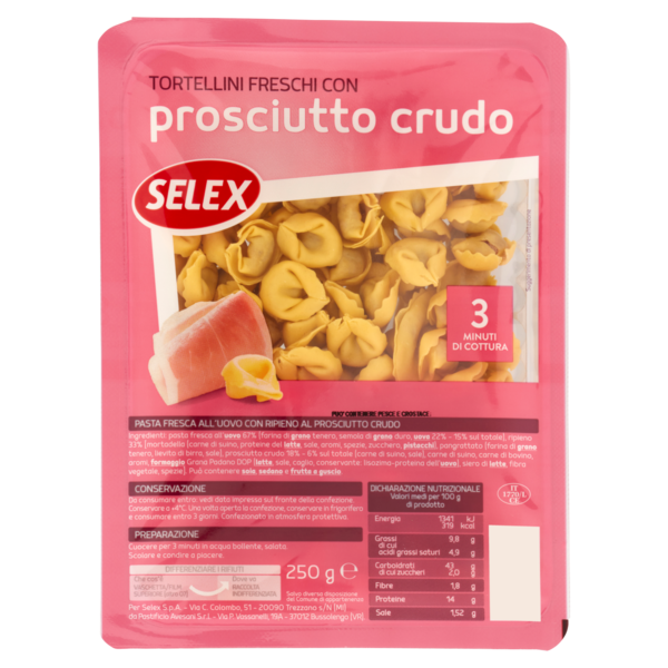 Selex Tortellini Freschi al Prosciutto Crudo 250 g