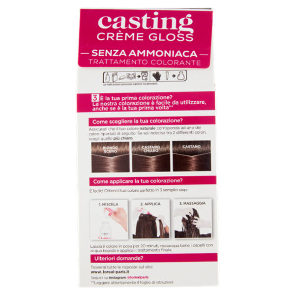 L'Oréal Paris Tinta Capelli Casting Creme Gloss, Senza Ammoniaca, 515 Marron Chocolat