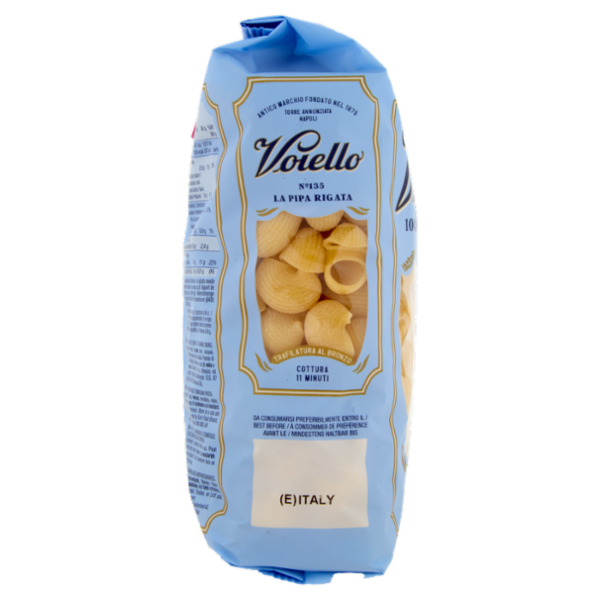 Voiello Pasta La Pipa Rigata N°135 grano Aureo 100% italiano Trafilata bronzo 500 g