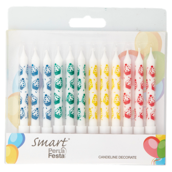 Smart PerLa Festa Candeline Decorate 12 pz