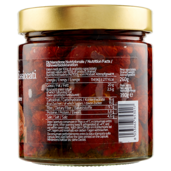 Mastrototaro food Pomodorini Essiccati in Olio Extravergine di Oliva 390 g