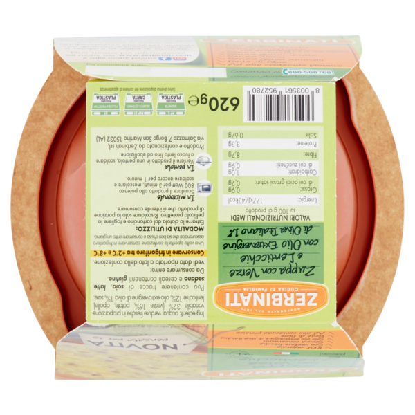 Zerbinati Zuppa con Verze e Lenticchie 620 g