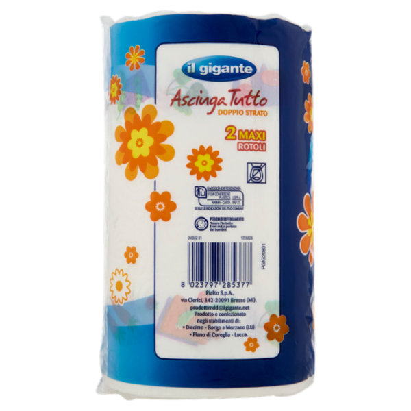 IL GIGANTE Asciuga Tutto Doppio Strato 2 Maxi Rotoli