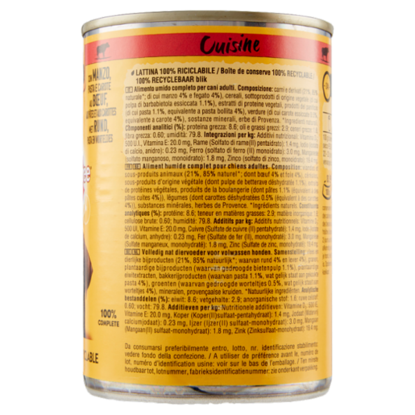 Pedigree Cuisine con Manzo, Pasta e Carote in Salsa 400 g