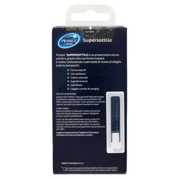 Primex Supersottile Classici Profilattici in Lattice 14 pz