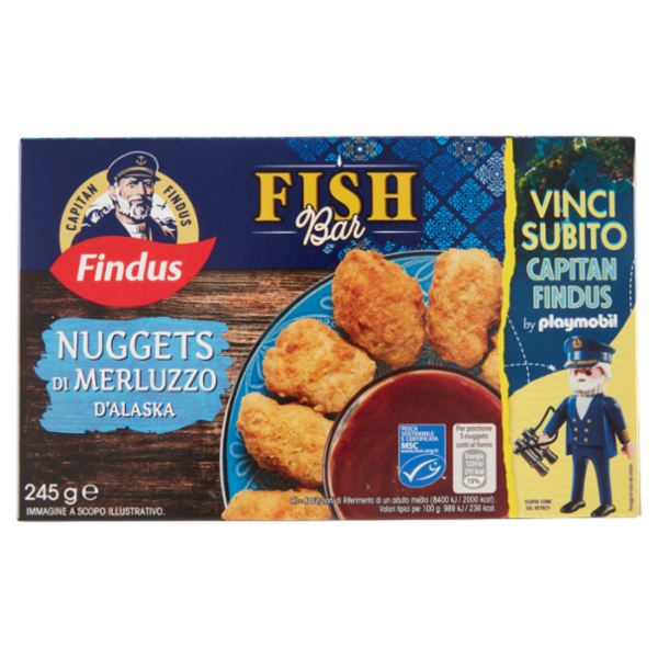 Capitan Findus Fish Bar Nuggets di Merluzzo D'Alaska 245 g
