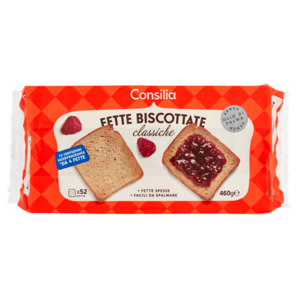 Consilia Fette Biscottate Classiche in Confezioni Salvafreschezza 13x4 fette 460 g