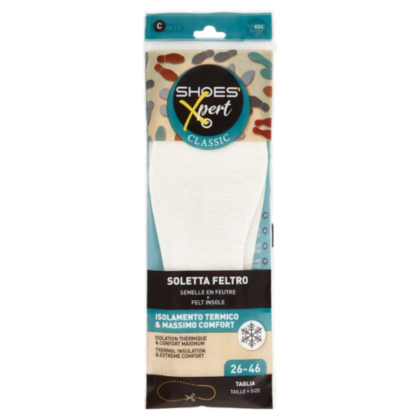 Shoes'Xpert Classic Soletta Feltro Taglia 26-46