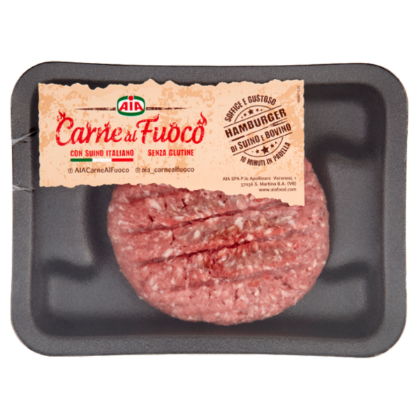 Aia Carne al Fuoco Hamburger di Suino e Bovino 0,150 kg