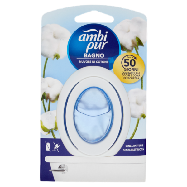 Ambi Pur Bagno Profumatore per Ambienti Elimina e Previene gli Odori, Nuvole di Cotone 7,5 ml