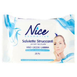 Nice Cosmetics Salviette Struccanti Per Tutti i Tipi Di Pelle 20 Pz