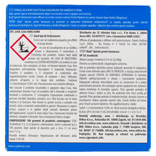 Raid Outdoor spirali spirale antizanzare 10 x 11,5 g