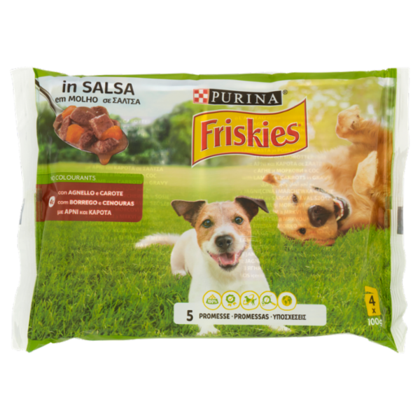 PURINA FRISKIES in Salsa con Agnello e Carote 4 x 100 g