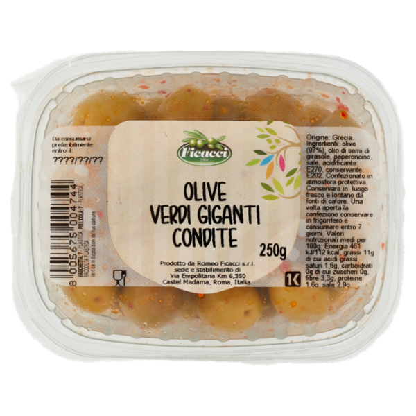 Ficacci Olive Verdi Giganti Condite 250 g