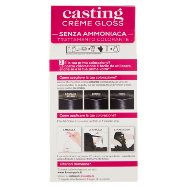 L'Oréal Paris Tinta Capelli Casting Creme Gloss, Senza Ammoniaca, 210 Nero Blu