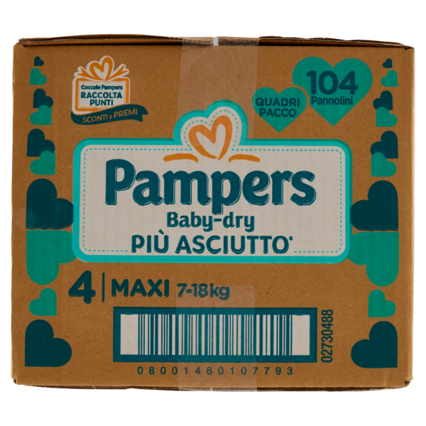 Pampers Baby-dry 4 Maxi 104 pz