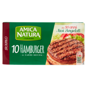 Amica Natura Bovino 10 Hamburger Di Carne Bovina 10 x 75 g