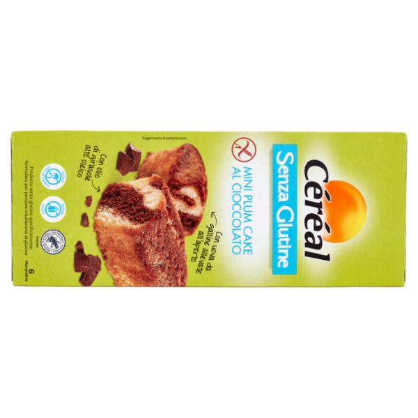 Céréal, Mini Plum Cake Gusto Cioccolato, Senza Glutine, Senza olio di palma - 6x200g