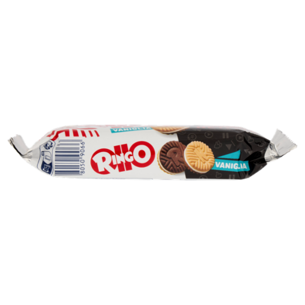 Ringo Vaniglia Biscotti Farciti con Crema Vaniglia Snack Merenda 1 porz.55g Limited edition Netflixf