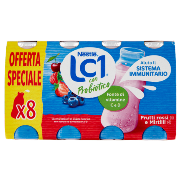 NESTLÉ LC1 con Probiotico Frutti rossi (4) e Mirtilli (4) 8 x 90 g