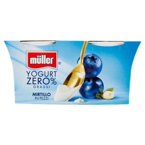 müller Yogurt Zero% Grassi Mirtillo in Pezzi 2 x 125 g