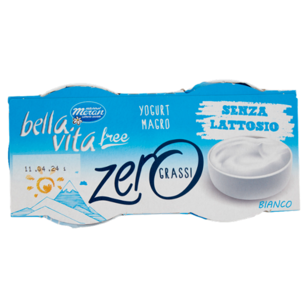 bella vita free Yogurt Magro Senza Lattosio Zero Grassi Bianco 2 x 125 g