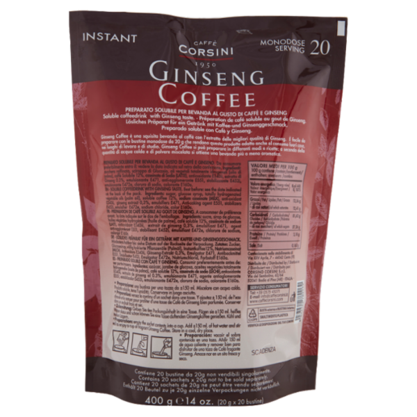 Caffè Corsini Ginseng Coffee Instant 20 x 20 g