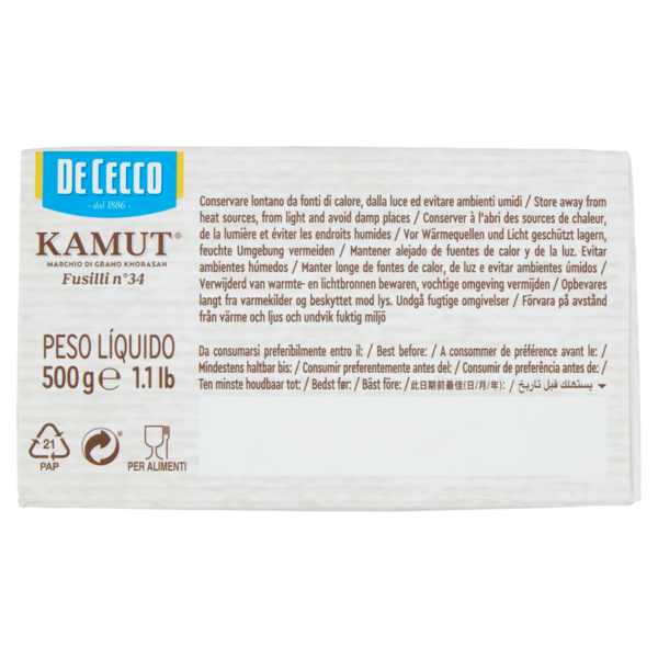 De Cecco Kamut Fusilli n°34 500 g