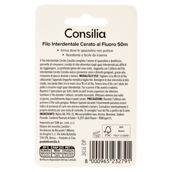 Consilia Filo Interdentale Cerato al Fluoro 50 m