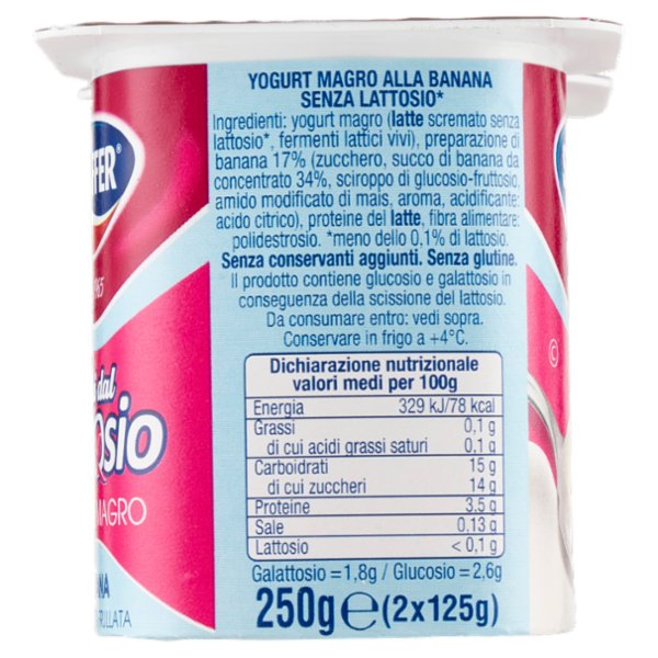 Stuffer Liberi dal lattosio Yogurt Magro Banana 2 x 125 g
