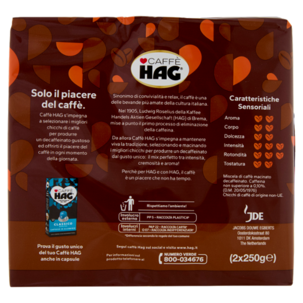 Caffè HAG Classico Decaffeinato 2 x 250 g