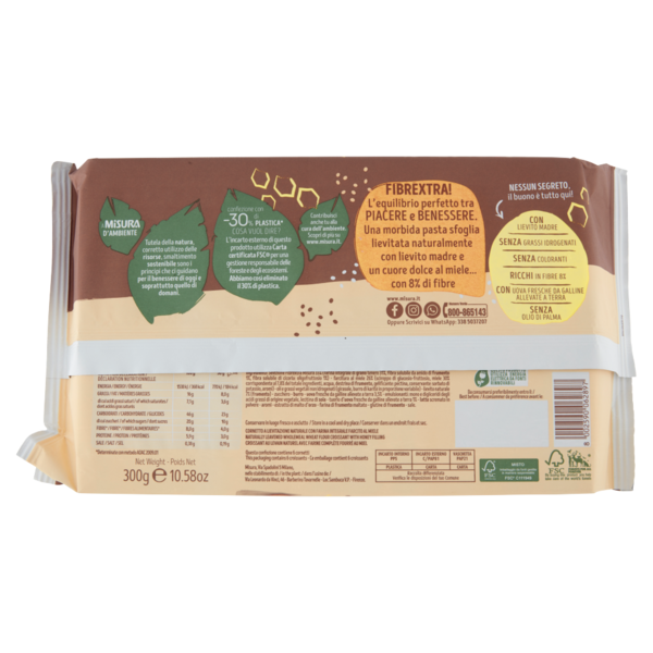 Misura Fibrextra Cornetti al Miele 6 x 50 g