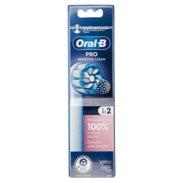 Oral-B Testine di Ricambio Pro Sensitive Clean per Spazzolino Elettrico Denti Ricaricabile 2 pz
