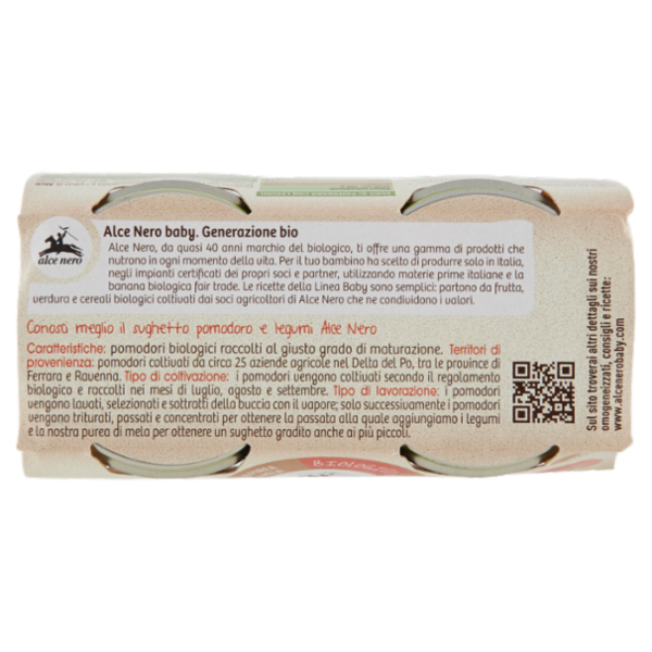 alce nero Sughetto di Pomodoro con Legumi 2 x 80 g