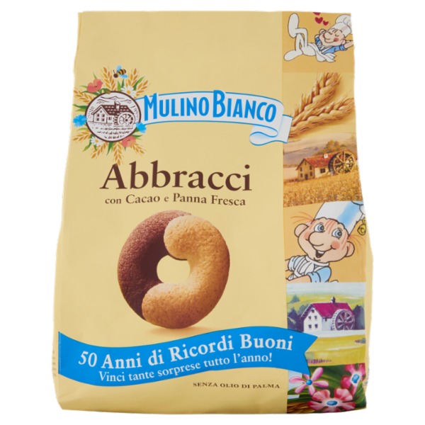 Mulino Bianco Abbracci Biscotti con Cacao e Panna Fresca 700g