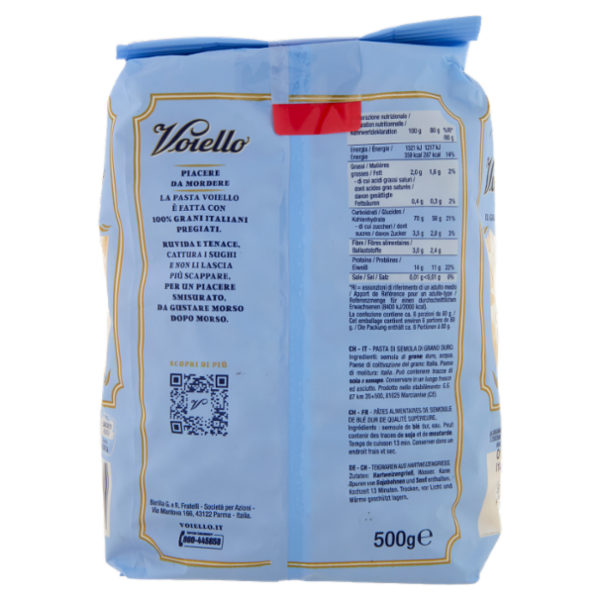 Voiello Pasta Il Granfusillo N°180 grani 100% italiani Trafilata bronzo 500g
